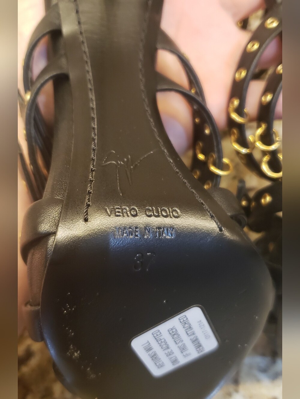 Giuseppe Zanotti Black Leather Piercing Cage Stiletto 37/7 - Picture 10 of 10